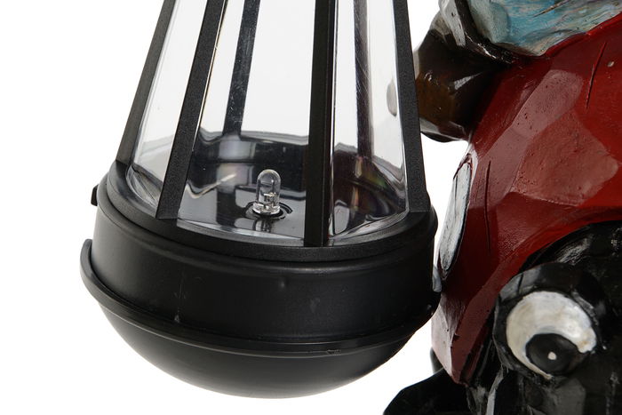 DKD Home Decor Decoración Luminosa LED Solar Gnomo Verde Rojo Multicolor 2 Unidades 17.8 x 32 x 20 cm