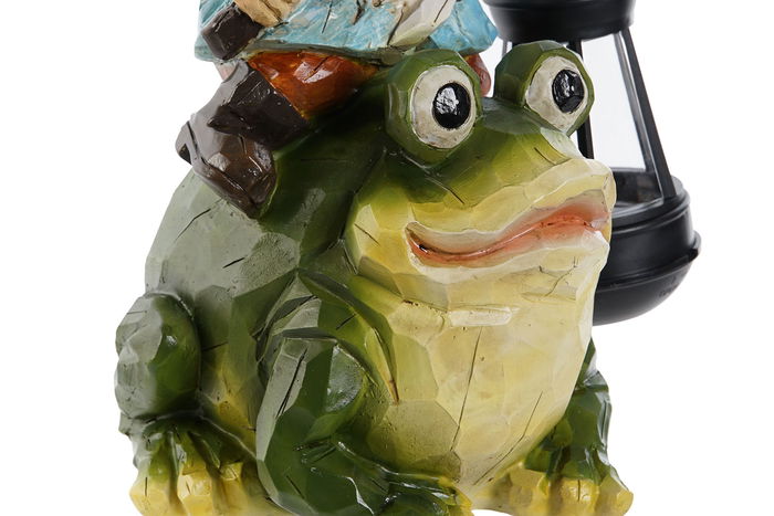 DKD Home Decor Decoración Luminosa LED Solar Gnomo Verde Rojo Multicolor 2 Unidades 17.8 x 32 x 20 cm