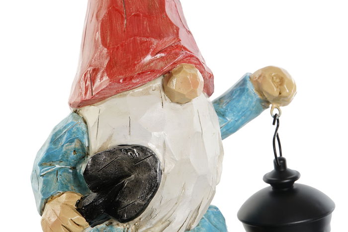 DKD Home Decor Decoración Luminosa LED Solar Gnomo Verde Rojo Multicolor 2 Unidades 17.8 x 32 x 20 cm