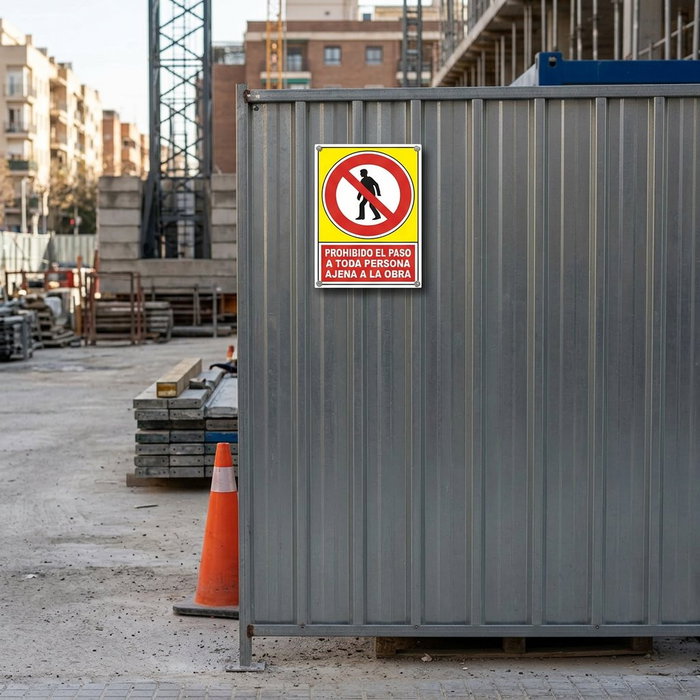 DUVER Señal de Prohibición de Paso para Obra en Plástico
