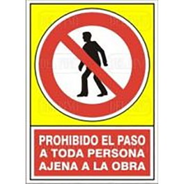 DUVER Señal de Prohibición de Paso para Obra en Plástico