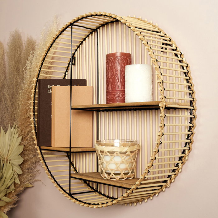 Home Deco Factory Estante Redondo Java Colección Natural d.53 cm