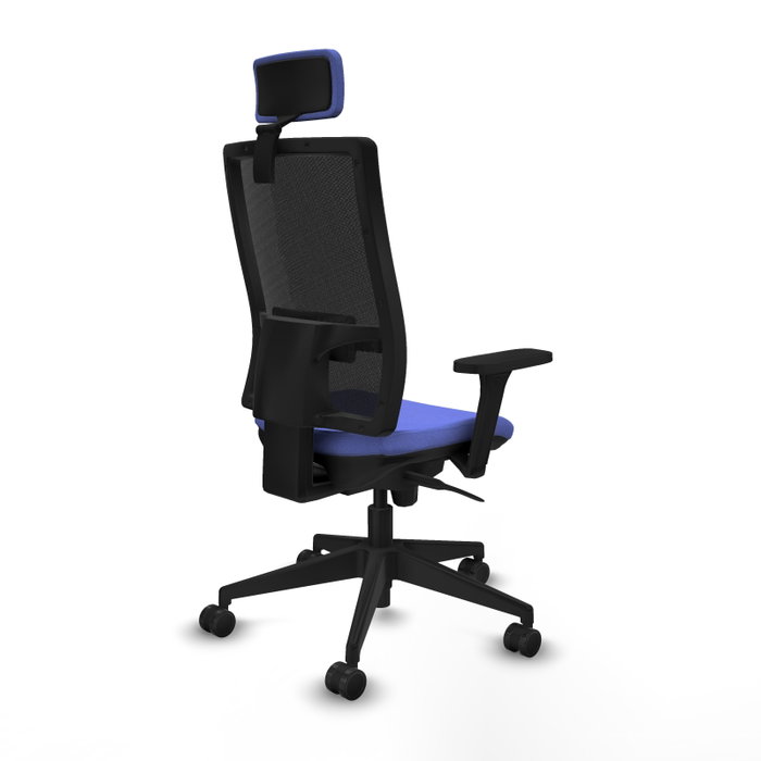 PIQUERAS Y CRESPO Silla de oficina Horna con mecanismo Sincro, Azul claro y Negro