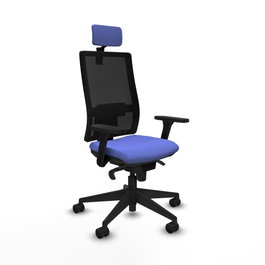 PIQUERAS Y CRESPO Silla de oficina Horna con mecanismo Sincro, Azul claro y Negro