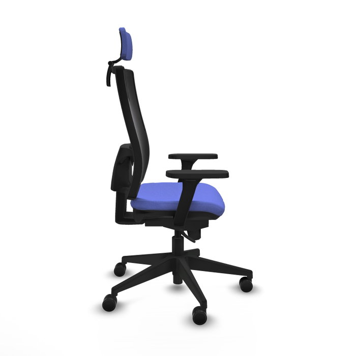 PIQUERAS Y CRESPO Silla de oficina Horna con mecanismo Sincro, Azul claro y Negro