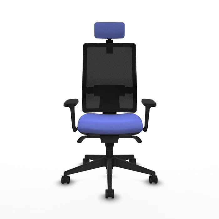 PIQUERAS Y CRESPO Silla de oficina Horna con mecanismo Sincro, Azul claro y Negro