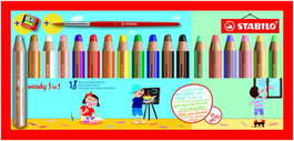 STABILO Woody 3 en 1 Pastel Estuche de 18 unidades