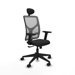 PIQUERAS Y CRESPO Silla de oficina Motilla con mecanismo Sincro, Negro y Gris