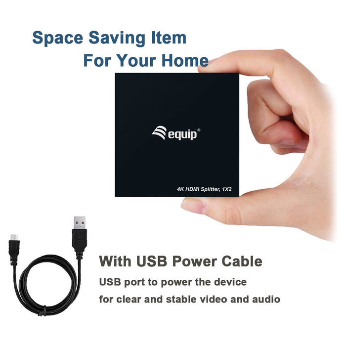 Equip Splitter HDMI 1.4 Ultra Slim 2 Puertos 4K/30Hz Negro Equip Splitter HDMI 1.4 Ultra Slim 2 Puertos 4K/30Hz Negro
