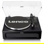 Lenco LS-430BK Tocadiscos de tracción por correa con Bluetooth 5.0 y Altavoces, 33/45 RPM, Imitación Piel, Negro