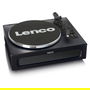 Lenco LS-430BK Tocadiscos de tracción por correa con Bluetooth 5.0 y Altavoces, 33/45 RPM, Imitación Piel, Negro