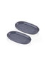 Hermia NON0008 Juego de Platos (2 Piezas) Cerámica Gris 10 x 17 x 4 cm