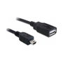 DeLOCK 82905 Cable USB 2.0 de Tipo A a Mini-USB B, 0,5 m, Negro