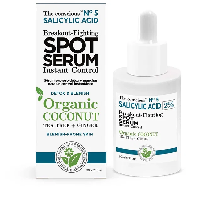 The Conscious™ Salicylic Acid Breakout-Fighting Spot Serum con Aceite de Coco Orgánico 30 ml