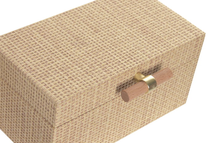 DKD Home Decor Set de 2 Cajas de Madera Natural 26x18x13,3 cm