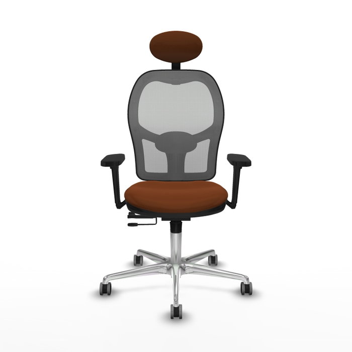 PIQUERAS Y CRESPO Silla de oficina Jorquera con mecanismo Sincro/Traslack, Marrón/Gris