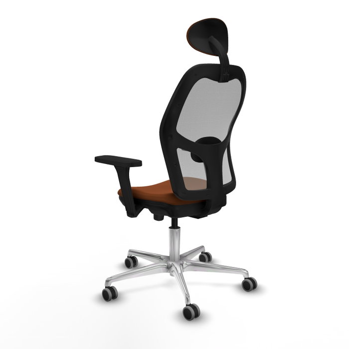PIQUERAS Y CRESPO Silla de oficina Jorquera con mecanismo Sincro/Traslack, Marrón/Gris
