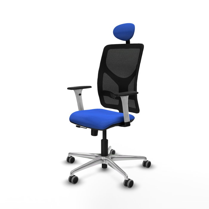 PIQUERAS Y CRESPO Silla de oficina Motilla con mecanismo Sincro/Traslack, Azul y Negro