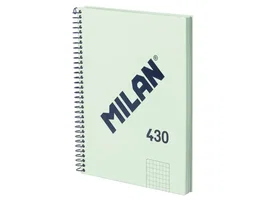 Milan Serie 1918 Cuaderno Espiral A5 80 Hojas Cuadrícula 5 mm Verde - Tapa Dura