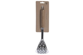 DKD Home Decor Chafador de Patatas INOX ACACIA 8x8x28,5 cm Puré Natural