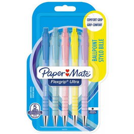Boligrafo Paper Mate Retractil Flexgrip Pastel Blister De 5 (Tinta Azul) (Set de 12)