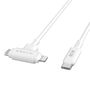 HYPER HyperJuice Cable USB 2.0 USB-C a USB-C y Lightning de 1.5 Metros para Carga de Dispositivos, Blanco
