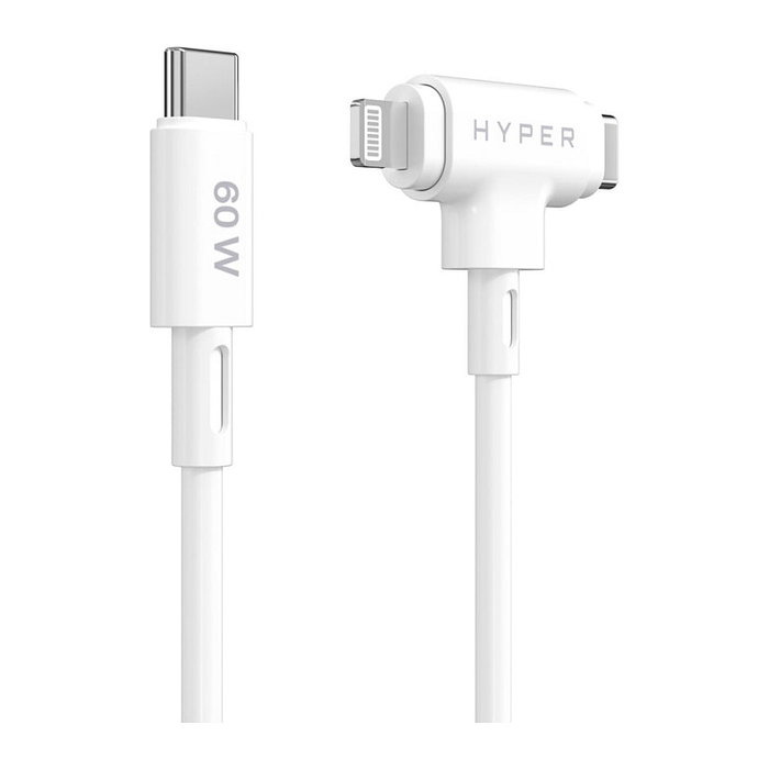 HYPER HyperJuice Cable USB-C a USB-C/Lightning 1,5 m Blanco HYPER HyperJuice Cable USB-C a USB-C/Lightning 1,5 m Blanco