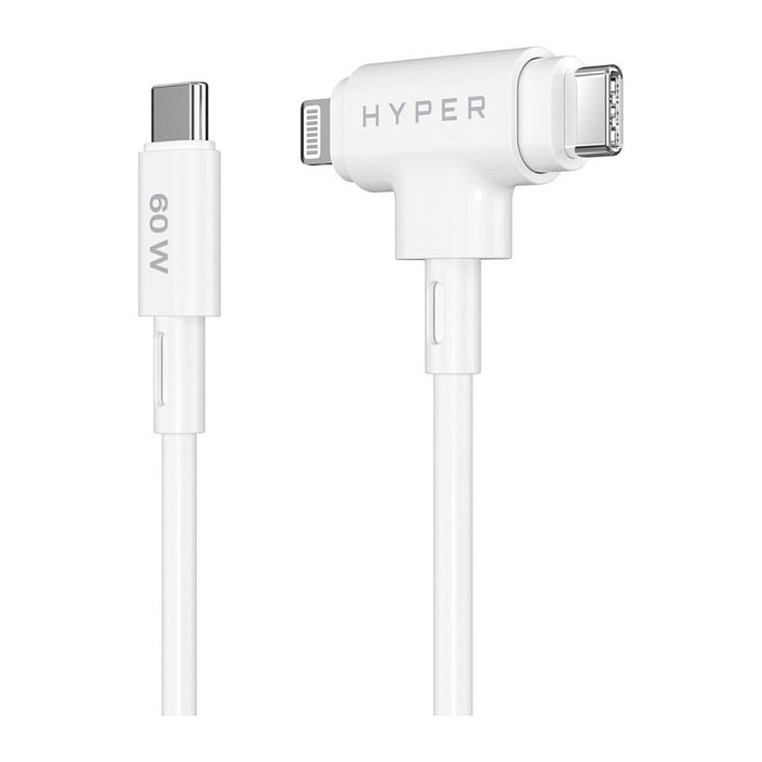 HYPER HyperJuice Cable USB-C a USB-C/Lightning 1,5 m Blanco HYPER HyperJuice Cable USB-C a USB-C/Lightning 1,5 m Blanco
