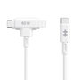 HYPER HyperJuice Cable USB-C a USB-C/Lightning 1,5 m Blanco