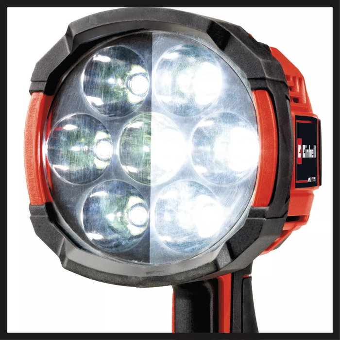 Einhell TE-CL 18/2500 Li AC solo Akku-Lampe, Lámpara LED 2500 lm, 7 bombillas, Negro/Rojo