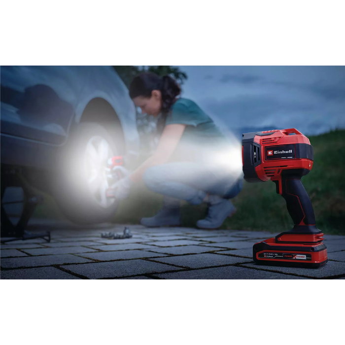 Einhell TE-CL 18/2500 Li AC solo Akku-Lampe, Lámpara LED 2500 lm, 7 bombillas, Negro/Rojo