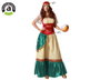 Disfraz Gitana Vestido Multicolor con Gorro Mujer Adulto XL