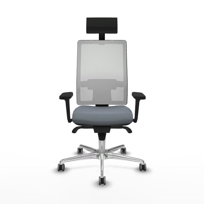 PIQUERAS Y CRESPO Silla de oficina Horna con mecanismo Sincro, Gris y Blanco PIQUERAS Y CRESPO Silla de oficina Horna con mecanismo Sincro, Gris y Blanco