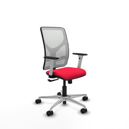 PIQUERAS Y CRESPO Silla de oficina Motilla con mecanismo Sincro, Rojo y Blanco