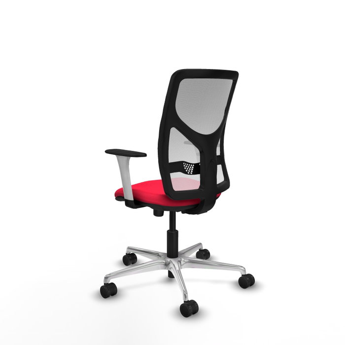 PIQUERAS Y CRESPO Silla de oficina Motilla con mecanismo Sincro, Rojo y Blanco