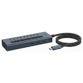 ICY BOX IB-HUB1450-C31 Hub USB 3.2 Gen 2 10 en 1 con 10 Puertos Type-C, Antracita, Aluminio
