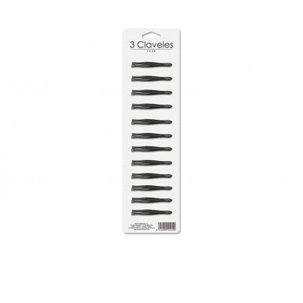 Tres Claveles Pinza Ancha Negra 8 cm, Pack de 12 unidades Tres Claveles Pinza Ancha Negra 8 cm, Pack de 12 unidades