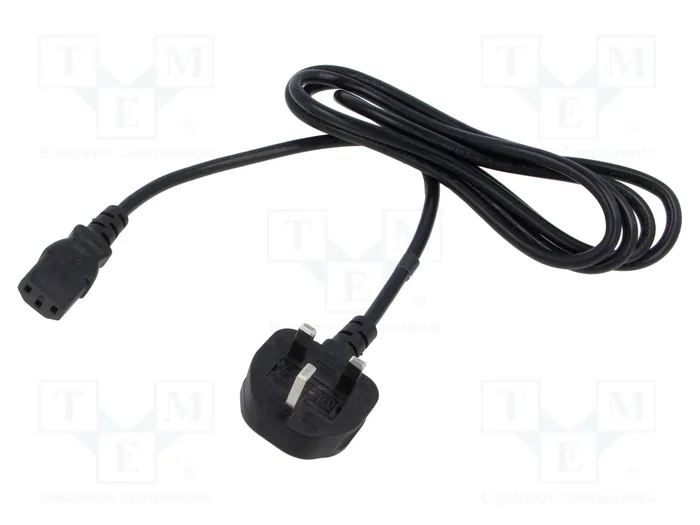 POS Cable de alimentación H03VV-F 3x1mm² con enchufe BS 1363 (G) e IEC C13 hembra, 1,2m POS Cable de alimentación H03VV-F 3x1mm² con enchufe BS 1363 (G) e IEC C13 hembra, 1,2m