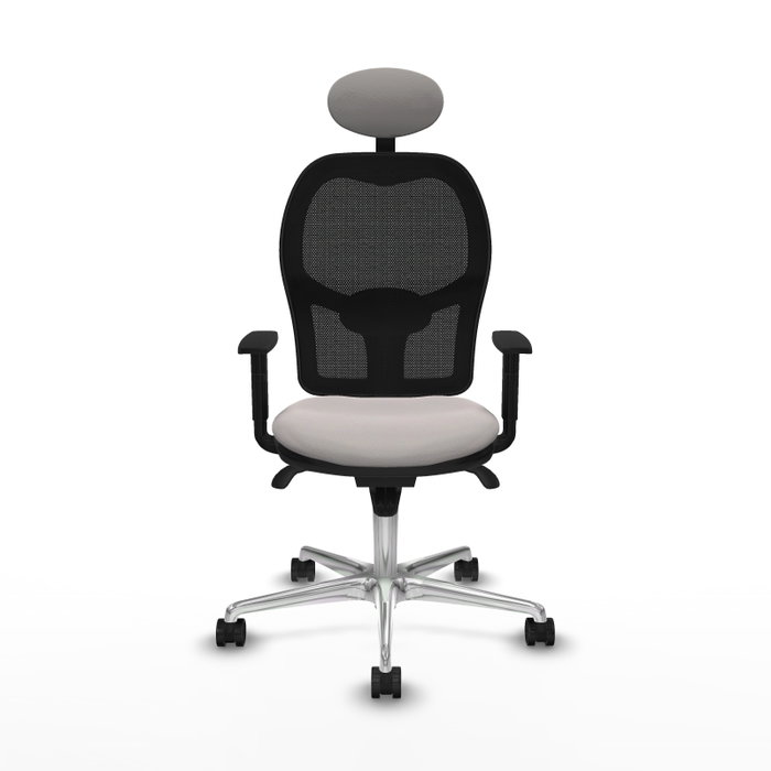 PIQUERAS Y CRESPO Silla de oficina Jorquera con mecanismo Sincro, Blanco y Negro