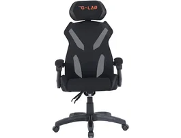 The g-lab Silla Gaming KS-Barium-Black con Reposapiés Acolchado, Malla Negra