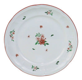 DKD Home Decor Set de 6 Platos de Porcelana Harmony 26 Flores Rosa
