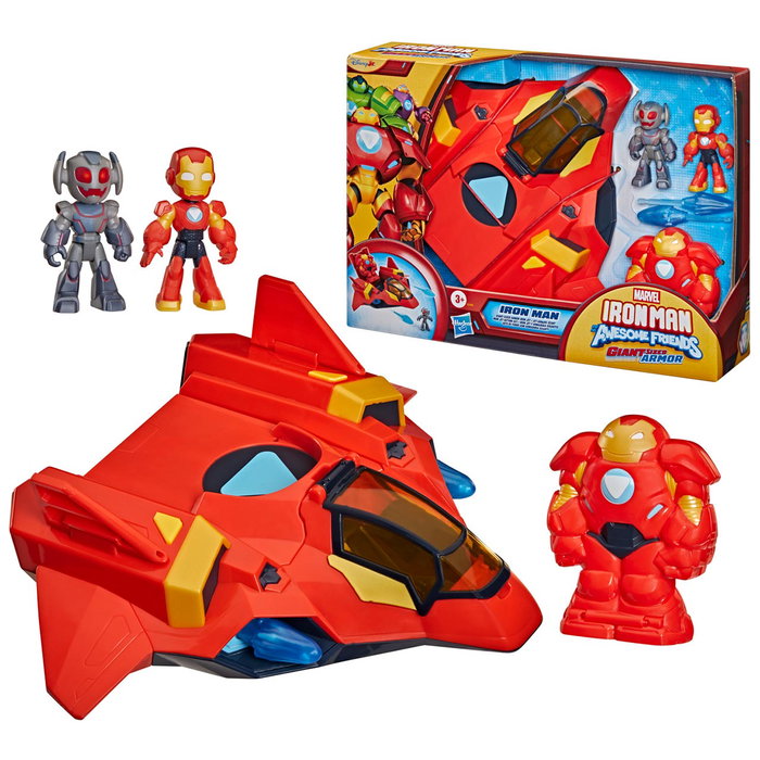 Hasbro Jet Gigante Iron Man con Ultron y Vehículo Marvel Hasbro Jet Gigante Iron Man con Ultron y Vehículo Marvel