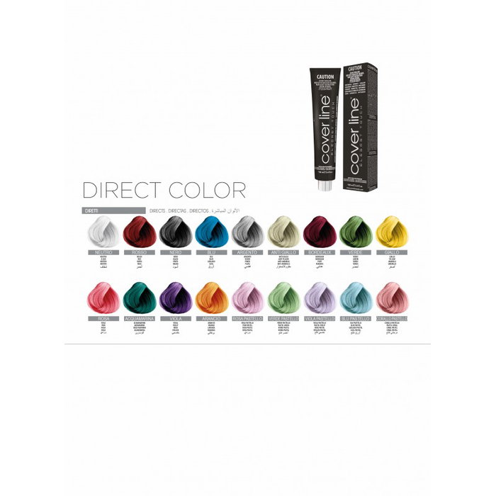 Cover Line Coloración Directa Permanente Intense Black 100ml, Cobertura de Canas 100%, Baja Concentración de Amoniaco, Hidrata y Acondiciona