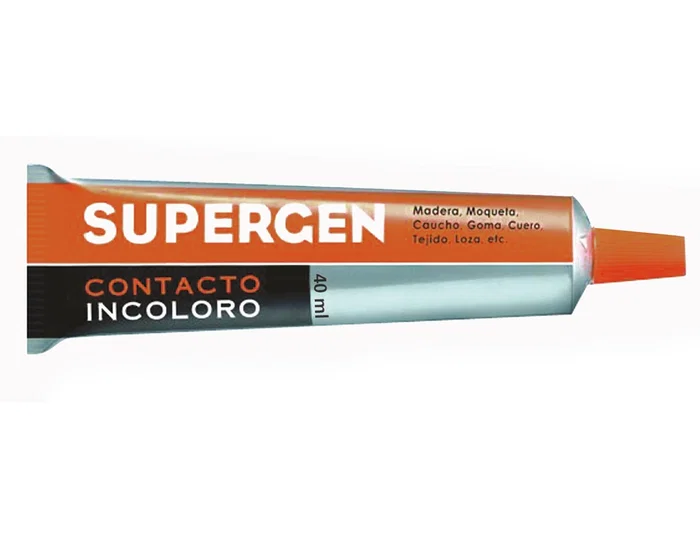 Supergen Pegamento de Contacto Incoloro 40 ml para Bricolaje y Reparación