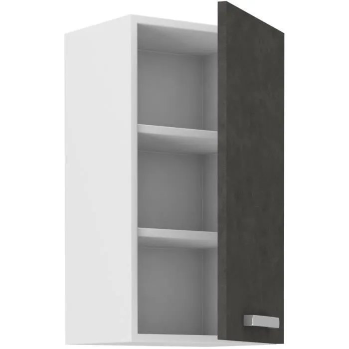 LASSEN Armario alto 1 puerta batiente Gris mate L 40 x P 31,6 x 72 cm