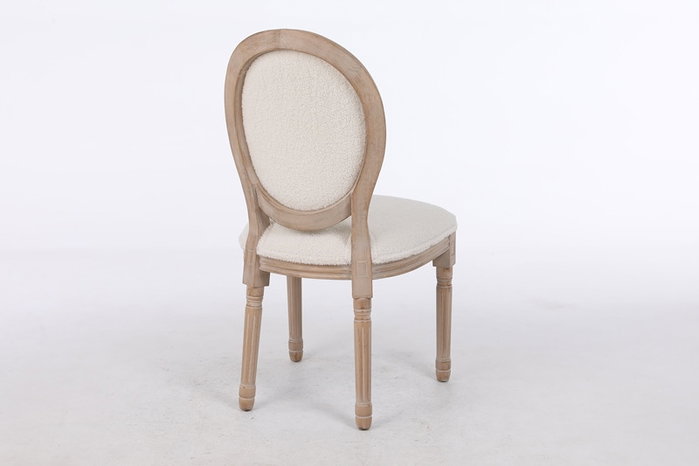DKD Home Decor Silla Tradicional, 2 Unidades, Blanco Natural, Madera de Hevea, Poliéster, Dimensiones: 46 cm (Largo) x 50 cm (Ancho) x 96 cm (Alto), Asiento a 50 cm