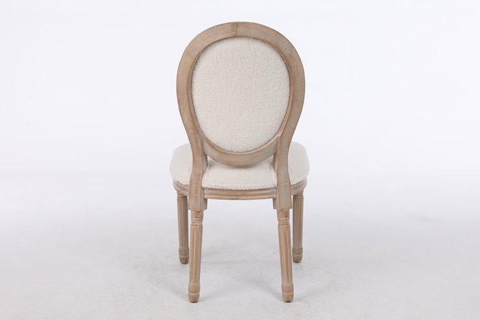 DKD Home Decor Silla Tradicional, 2 Unidades, Blanco Natural, Madera de Hevea, Poliéster, Dimensiones: 46 cm (Largo) x 50 cm (Ancho) x 96 cm (Alto), Asiento a 50 cm