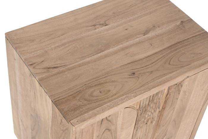 DKD Home Decor Mesita de Noche de Acacia Cenef ridh 50x35,5x55
