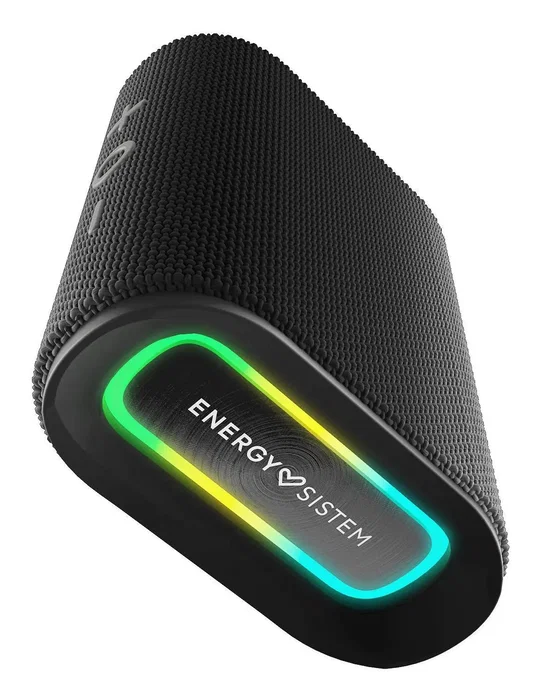 Energy Sistem Altavoz Portátil StreetPlay Negro - 8W, Bluetooth 5.4, IPX6 Resistente al Agua, Radio FM, Lector MicroSD, 12h Autonomía, Luces LED, Manos Libres