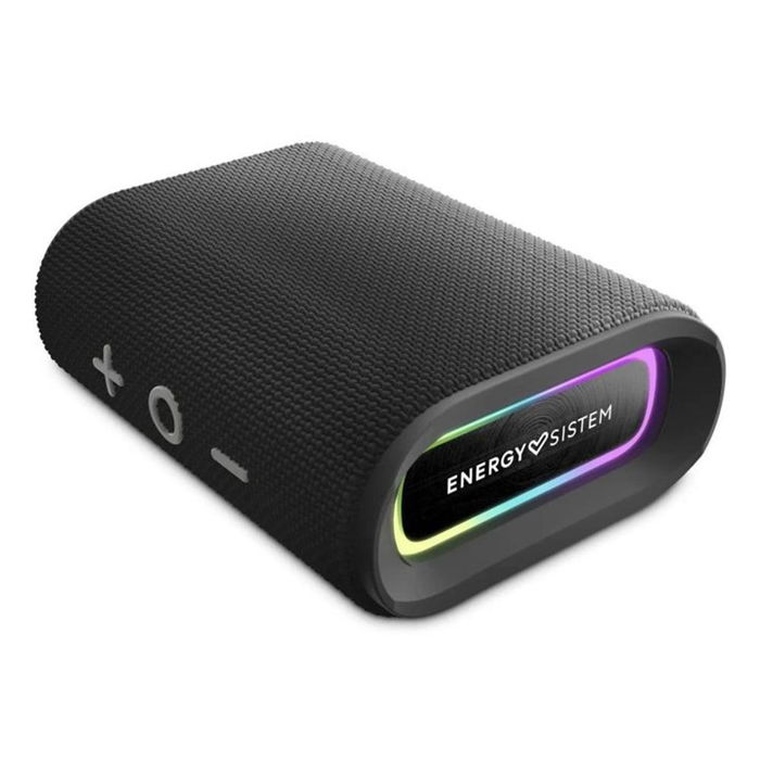 Energy Sistem Altavoz Portátil Bluetooth StreetPlay Negro - Radio FM, MP3, 8W, 12h Batería, Resistente al Agua IPX6, Luces LED RGB, Puerto USB-C